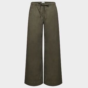 Aritzia Wilfred Green Wide-Leg Linen Pants